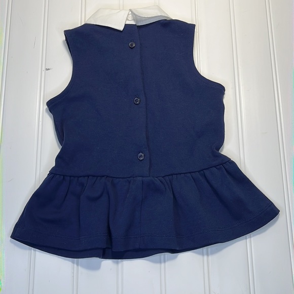 Janie and Jack Navy Sleeveless Smock Top 2T - Picture 7 of 10